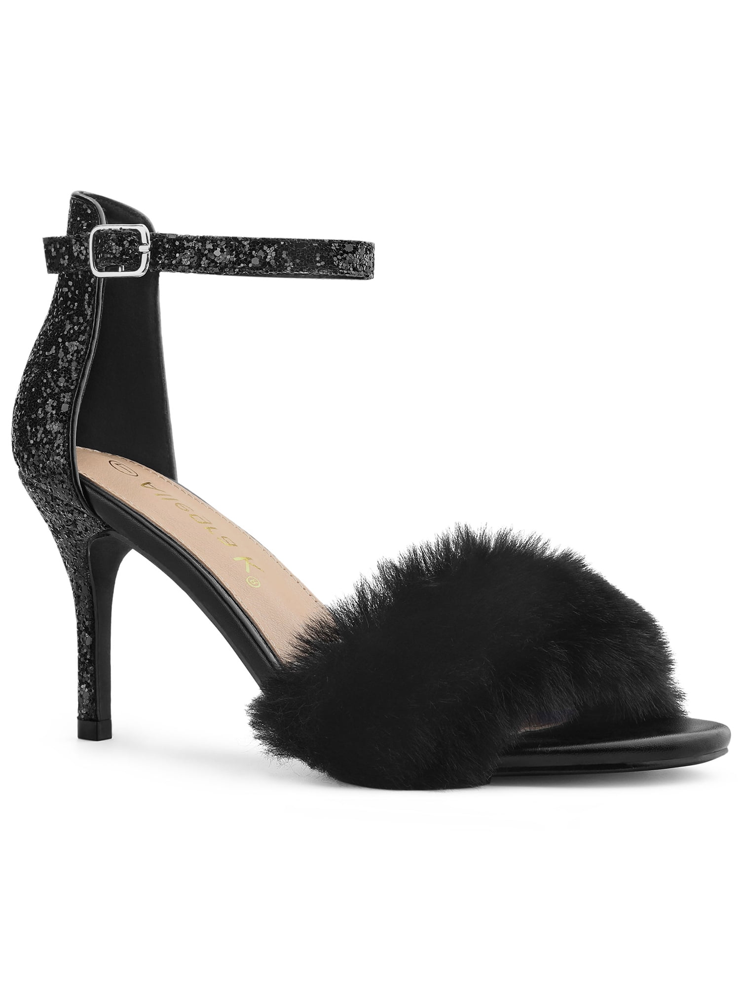 faux fur stiletto heel