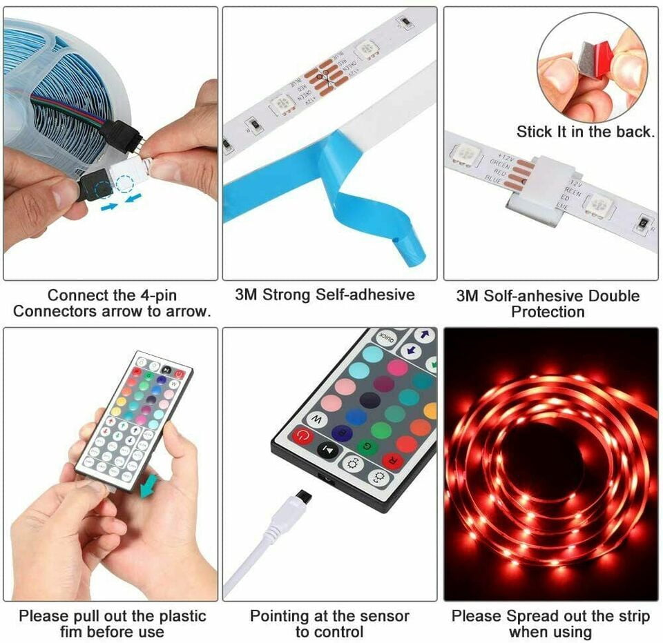 65.6ft LED Lights for Bedroom Strip Color Changing Lights with Remote Control