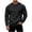 Black, variant on Mens Soft Fleece Henley Sweatshirt Long Sleeve Button Placket Warm Casual Pullover Tops with Kangaroo Pocket Navy L