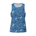 thumbnail image 3 of Haiem Sharks on White Blue Striped Men Workout Tank Top Gym Bodybuilding Sleeveless Muscle T Shirts Athletic Tank Breathable Workout Shirt-XX-Large, 3 of 8