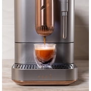 Café Affetto Automatic Espresso Machine + Milk Frother | Built-In & Adjustable Espresso Bean Grinder | One-Touch Brew in 90 Seconds | Steel Silver, 1.2 Liter