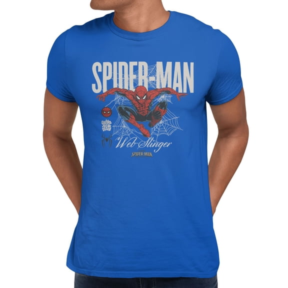 Marvel Spider-Man Brand New Day Men's Web-Slinger Retro Comic T-Shirt (Royal, S-XXXL)