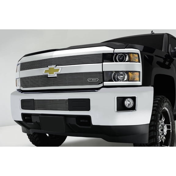 2015-2019 Silverado 2500, 15-17 3500 Billet Grille, Polished, 2 Pc, Overlay - PN #21122