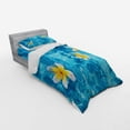 thumbnail image 3 of Ambesonne Tropical Bedding Set 4 Pcs, Frangipani Flower Aqua, Queen, Aqua Yellow White, 3 of 3