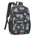 thumbnail image 2 of Pioneer Flower Floral Print Pattern 17" School Backpacks for Teens,Waterproof Oxford Fabric,S-Shape Padded Straps for School,Travel,Hiking,Camping, 2 of 5