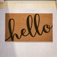 thumbnail image 3 of BizChair 18" x 30" Indoor/Outdoor Natural Coir Doormat with Black Hello Message and Non-Slip Backing, 3 of 10