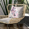 thumbnail image 3 of Waterflower Indoor/Outdoor Pillow with Removable Cover in Pink White Blue26x26, 3 of 5