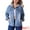 Blue, variant on Unique Bargains Women's Denim Long Sleeves Jacket with Detachable Hoodie XL Blue