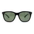 thumbnail image 2 of Polarized Fancy Gentlemans Horn Rim Sleek Plastic Rectangle Sunglasses Shiny Black Gold - Green, 2 of 4