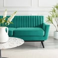 thumbnail image 6 of Modway Engage Channel Tufted Performance Velvet Loveseat in Teal, 6 of 7