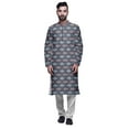 thumbnail image 1 of Atasi Printed Mens Kurta & White Churidar Pyjama Set Mandarin Neck Ethnic Wear, 1 of 1