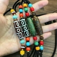 thumbnail image 3 of K-KED Tibetan Agate Bead Necklace with Nine Eye Beads Woven Rope for Men and Women-green, 3 of 9