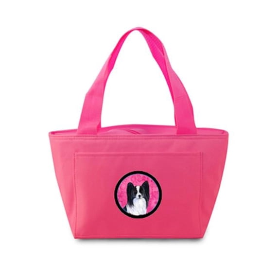 Pink Papillon Zippered Insulated School Washable And Stylish Lunch Bag Cooler