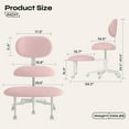 thumbnail image 3 of Pinmoco Ergonomic Cross Legged Swivel Chair, Adjustable Height and Teddy Fabric, Meditation Chair with Back Support in Pink, 3 of 9