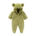 thumbnail image 2 of hengsof Newborn Baby Bear Outfit Suit Girls Boys Fleece Jumpsuit Romper Hooded Warm Fall Winter Long Sleeve Snowsuit Clothes, 2 of 8