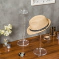 thumbnail image 3 of D-GROEE Premium Clear Acrylic Hat Stand and Wig Holder Rack, Decorative Hat Display Stand with Pedestal and Round Base, 3 of 7