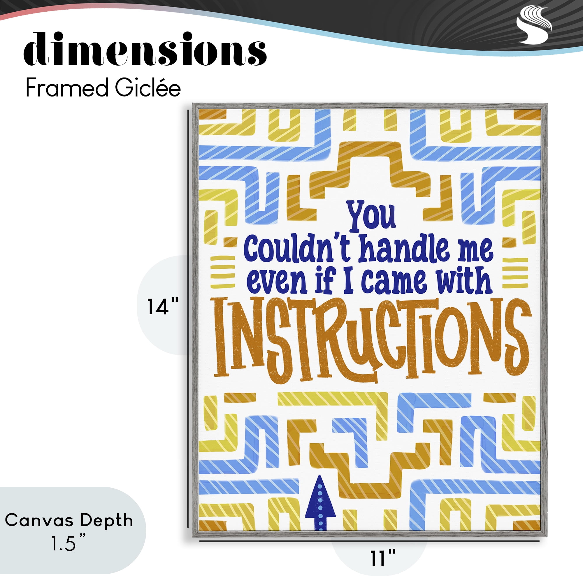 Stupell Industries Funny Can't Handle Me Gray Framed Giclee Art, design by Connie Summers