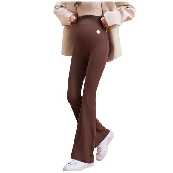 Bixock Women's Maternity Leggings Flared High Waisted Workout Over The Belly Yoga Activewear Pregnant Casual Pants