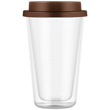 OUNONA Raindrops Glass Travel Mug with Silicone Lid 1 Set Reusable Beverage Cup for Drinks