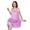 Pink, variant on Women Sexy Sleepwear Silk Satin Short Sleeve Nightgown Robes Night Dress Nightie