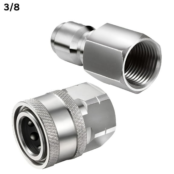 ZEPARO NPT Quick Connect Adapter 1/4" 3/8" Stainless Steel High Pressure Washer Fittings Male Female Coupler 5000 PSI for Hose Pump Valve Cleaner
