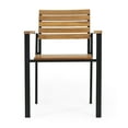 thumbnail image 6 of GDF Studio Pelham Outdoor Industrial Acacia Wood Dining Chairs, Set of 2, Teak and Black, 6 of 13