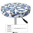 thumbnail image 7 of Picia Beautiful Butterflies pattern Round Stool Covers Comfy Seat Covers Stretch Removable WashableChair Slipcover Round Bar Chair Cushion Cover-13 inch, 7 of 7
