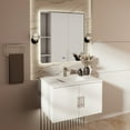 thumbnail image 2 of Geneva 30 in. W x 22 in. D Glossy White Bath Vanity, Cultured Marble Top, and Faucet Set, 2 of 11