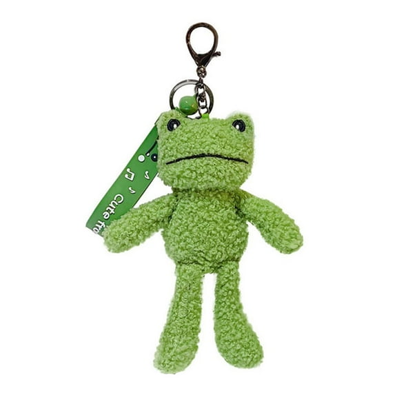 Sardfxul Cute Smiley Frog Plush Keychain Keyring Gift Classroom Prizes for Kids Schoolbag