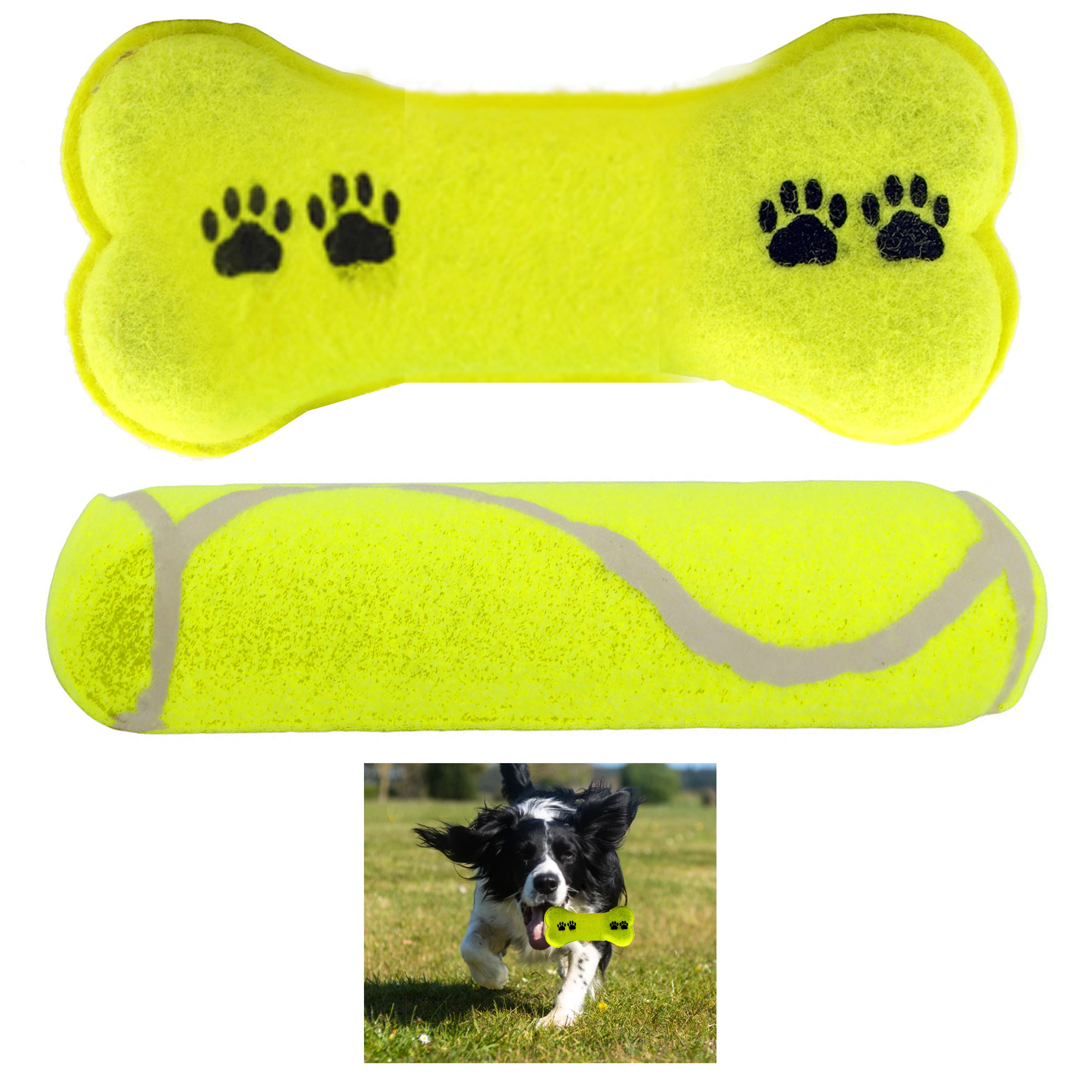 tennis ball dog bone