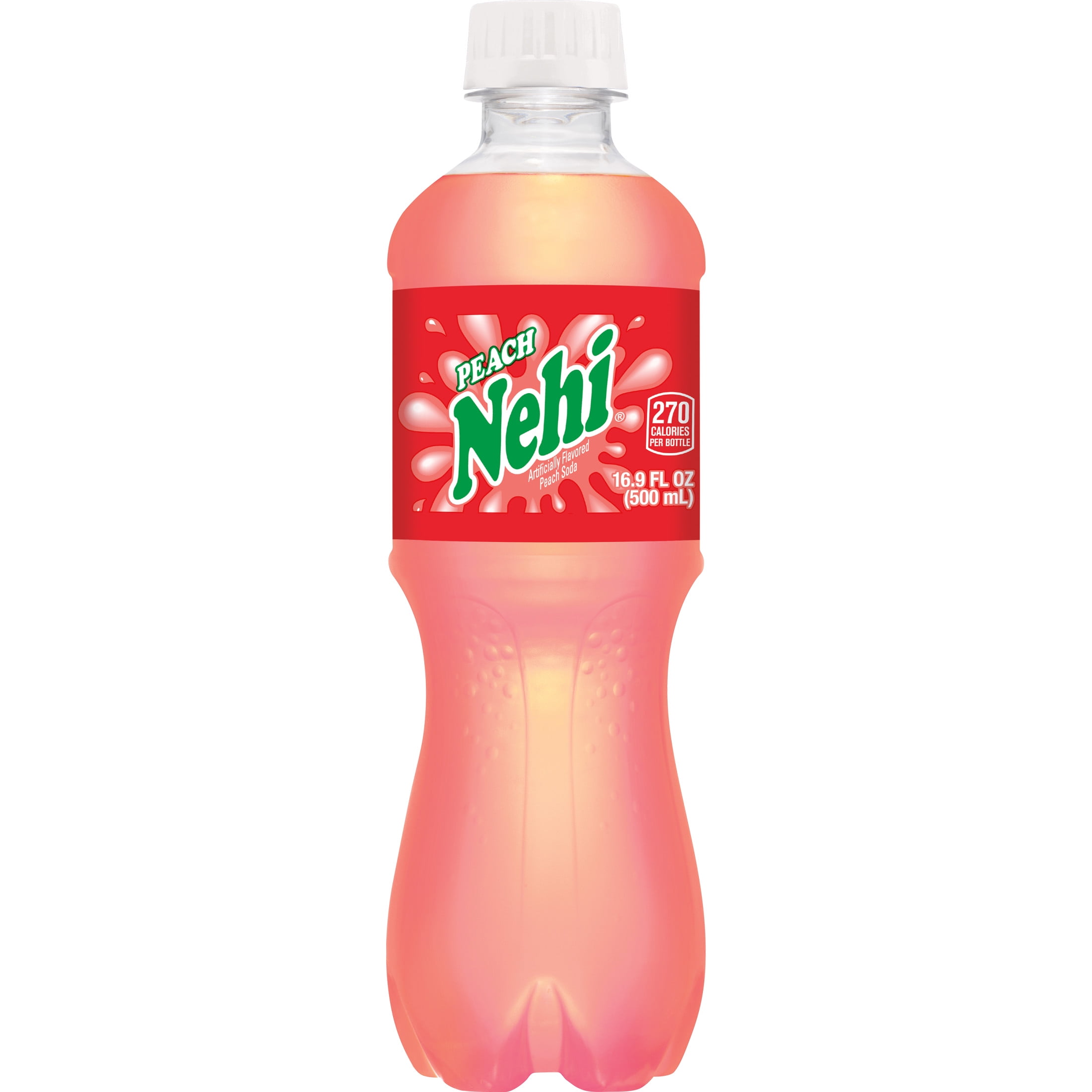 Nehi Caffeine Free Peach Soda Pop, 16.9 fl oz, 6 Pack Bottles