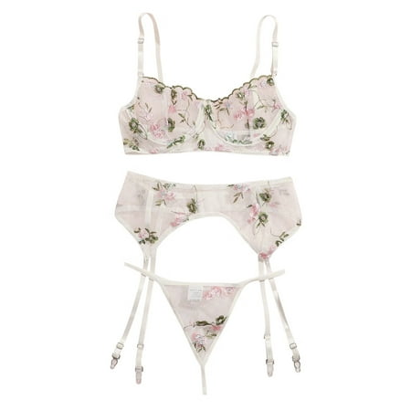 

Intimates Bra New Fashion G-String Thong Sleepwear Underwear Lingerie Flower Lace Polyester no underwire sports bra White