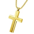 thumbnail image 2 of 555Jewelry Stainless Steel Cross Necklace for Men, Cross Necklace for Women, Box Link Chain, Cross Pendant for Men, Womens Cross Necklaces, Cross Necklaces for Men, 22 Inch, Gold, 2 of 8