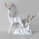 thumbnail image 3 of 1 par de estatuas geométricas de ciervos, esculturas de alces de animales, artesanías de resina hechas para escritorio, sala de , mueble B_Blanco Macarena Estatua de ciervo, 3 of 8
