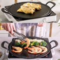 thumbnail image 5 of Aa2Zee 12" Pre-Seasoned Premium Cast Iron Round Griddle with Dual Handle - CIPSP1612BLK, 5 of 8