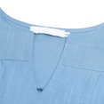 thumbnail image 2 of JUNWELL Robes en Coton et Lin pour Femmes Grande Taille Manches Courtes Col en V Été Robe T-Shirt Ample Unie, 2 of 8