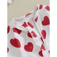 thumbnail image 6 of Jxzom Valentines Day Baby Girl Outfit Newborn 3 6 Months Heart Print Long Sleeve Zipped Footies Jumpsuit Headband, 6 of 8