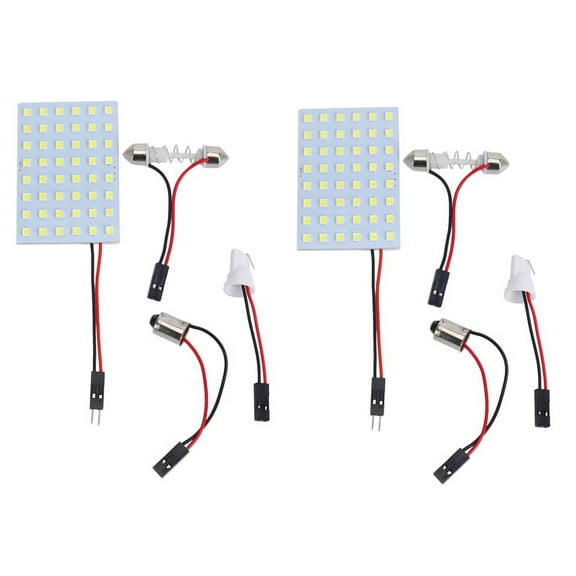 2X White 1210 SMD 48 LED Car Interior Dome Light Panel W T10 BA9S Festoon