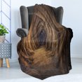 thumbnail image 4 of Cave Soft Flannel Fleece Throw Blanket, Geologic Formation in Digital Painting Style Subterranean Tunnel with a Gate, Cozy Plush for Indoor and Outdoor Use, 60" x 80", Pale Brown, by Ambesonne, 4 of 5