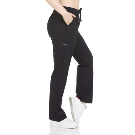 

Heal + Wear Women Scrubs Pants Female Medical with Pockets Regular Fit 4 Way Stretch Black XL