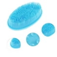 thumbnail image 3 of Unique Bargains 1 Pc Bath Brush Back Scrubber for Bathroom for Shower 4.72"x2.76"x1.34" Blue, 3 of 6