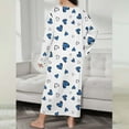 thumbnail image 5 of Women's Cotton Nightgown Plus Size Casual Sleep Dress Women'S Plus Heart Print Long Sleeve Round Neck Medium Stretch Loose Nightdress, Women Nightgowns & Sleepshirts XL, 5 of 5
