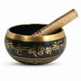 thumbnail image 2 of Brass Singing Bowl for Meditation & Sound Healing | Traditional Tibetan Style | Deep Resonance | Ideal for Yoga, Mindfulness & Spiritual Use (4 inch), 2 of 6