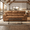 Light Brown, variant on 81" Leather Rustic Couch, Contemporary Sofa with Tufted, Modern Accent Couch with Wooden for Living Room, Dark Brown