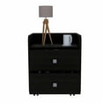 thumbnail image 4 of Atlin Designs Modern Wood Night Stand with 2-Drawer & 4-Caster Black Wenge, 4 of 10