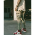 thumbnail image 6 of GFTD LA Los Angeles Men's Skinny Fit Jeans Magic Cargo Stretch Stonewash Denim (29, Light Stonewashed), 6 of 6