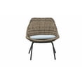 thumbnail image 5 of Outdoor Patio Garden Funiture Aruba 3PCS PE Wicker Rattan Coversation Seating Set W/2 Cushioned Deep Seating Chairs, 1PC Tile Top Side Table  -Natural/Blue Wicker Cushion, 5 of 11