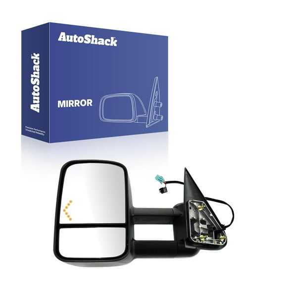 AutoShack Towing Mirror Power Heated Black | Replacement for 2007 Chevrolet Silverado 1500 Classic 2007 Chevrolet Silverado 2500 HD Classic 2007 GMC Sierra 1500 Classic | Driver Side | 1-PC