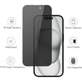 thumbnail image 2 of [3-Pack] Qixxronics Privacy Screen Protector for iPhone 16 Pro Anti Spy Private Tempered Glass Film, 2 of 5
