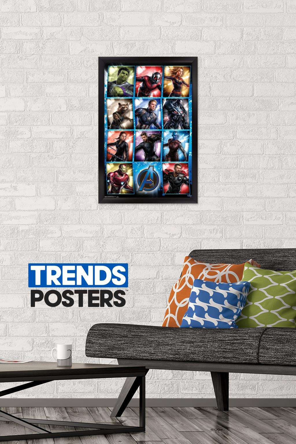 Marvel Cinematic Universe - Avengers - Endgame - Grid Wall Poster, 14.725" x 22.375", Framed
